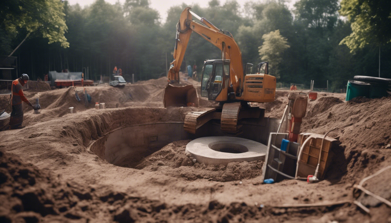service professionnel d'excavation et préparation de site pour l'installation d'une fosse septique. contactez-nous pour un travail de qualité et une pose adaptée à vos besoins.
