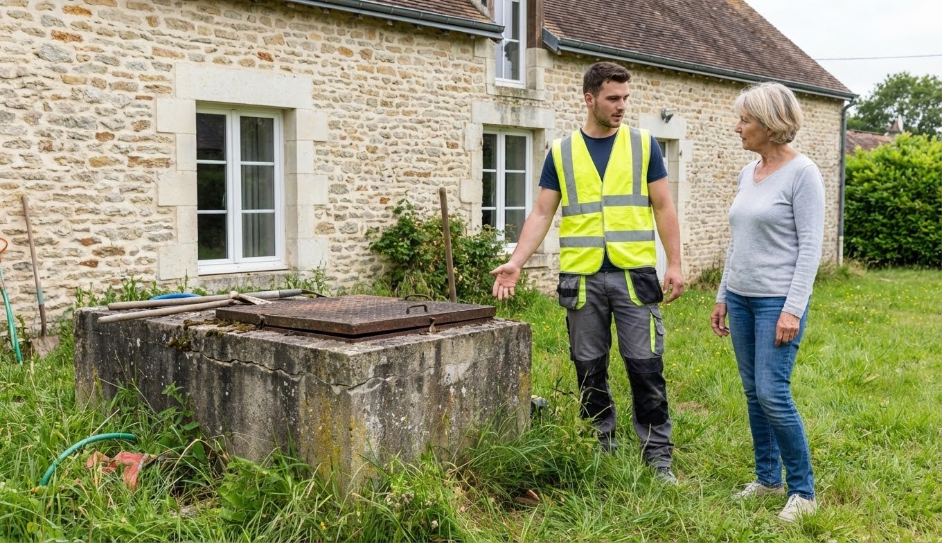 ouvrier en bâtiment pour fosse septique