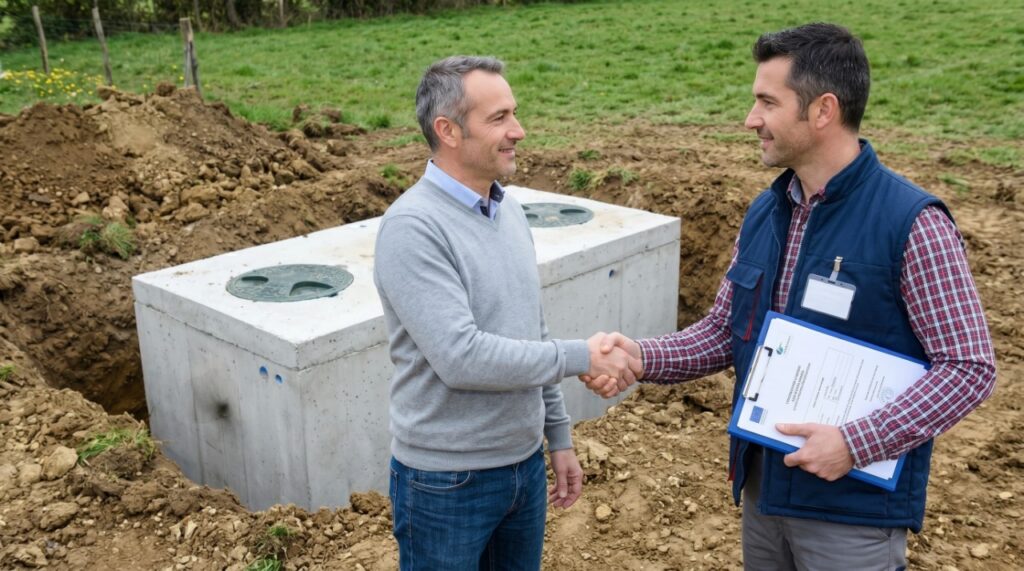 Artisan certifié en installation et maintenance de fosse septique en béton